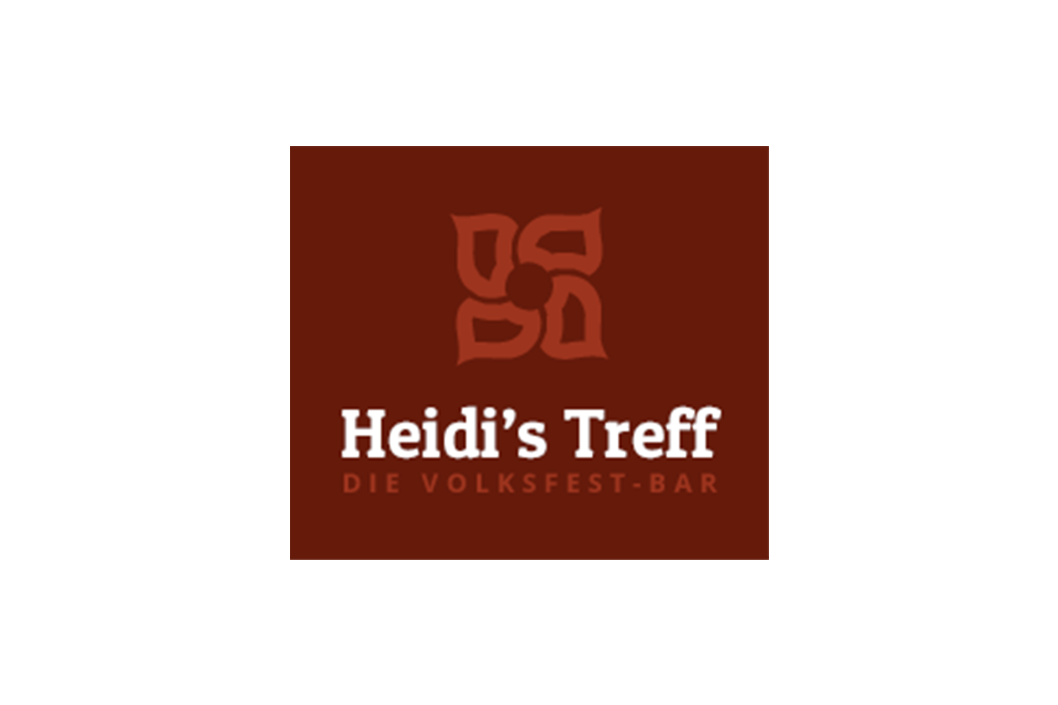 Dark red background with white lettering promoting a folk festival bar.